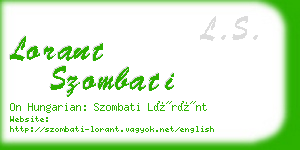 lorant szombati business card